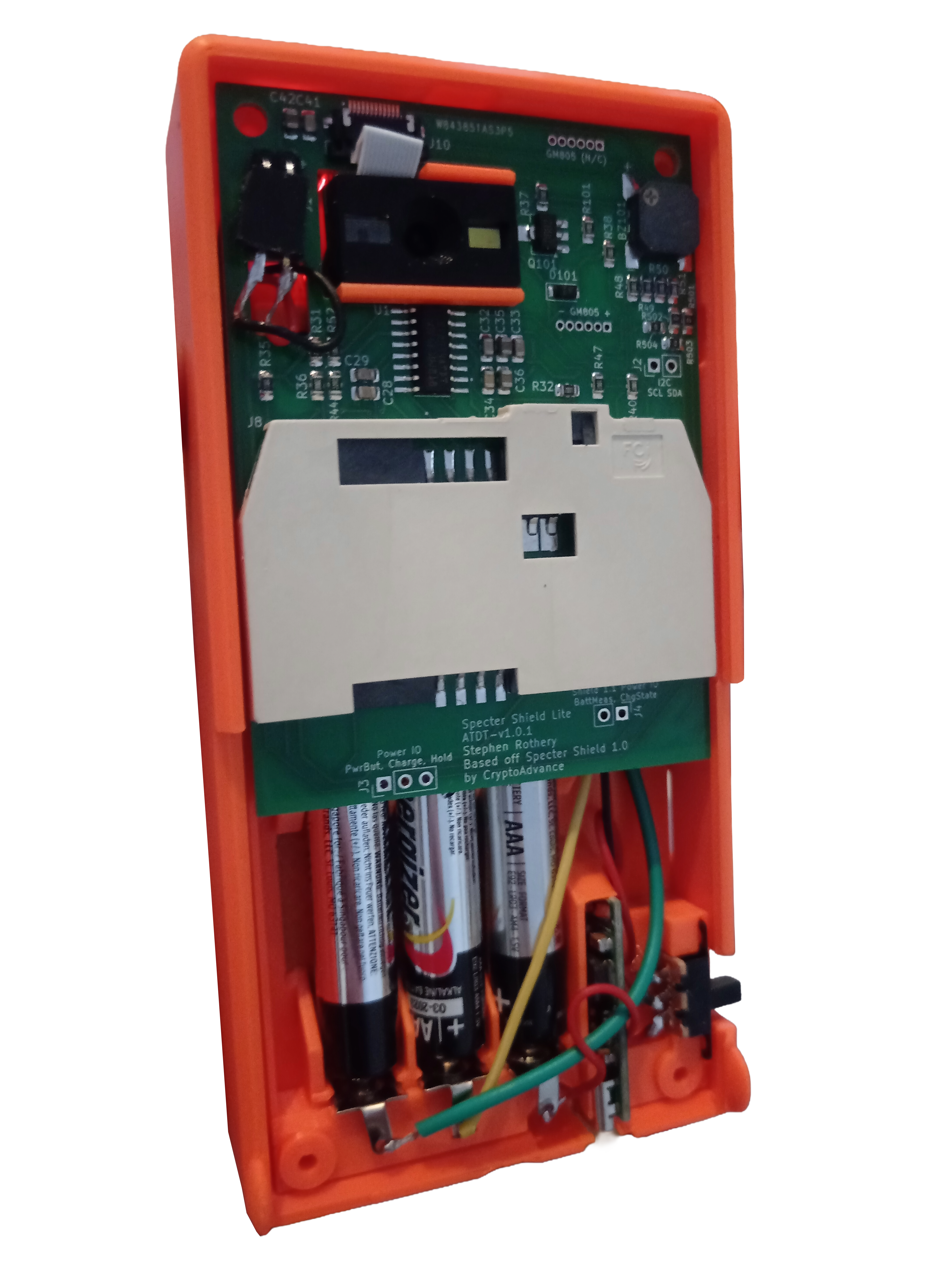 Specter Shield Lite with Batteries (internal view)